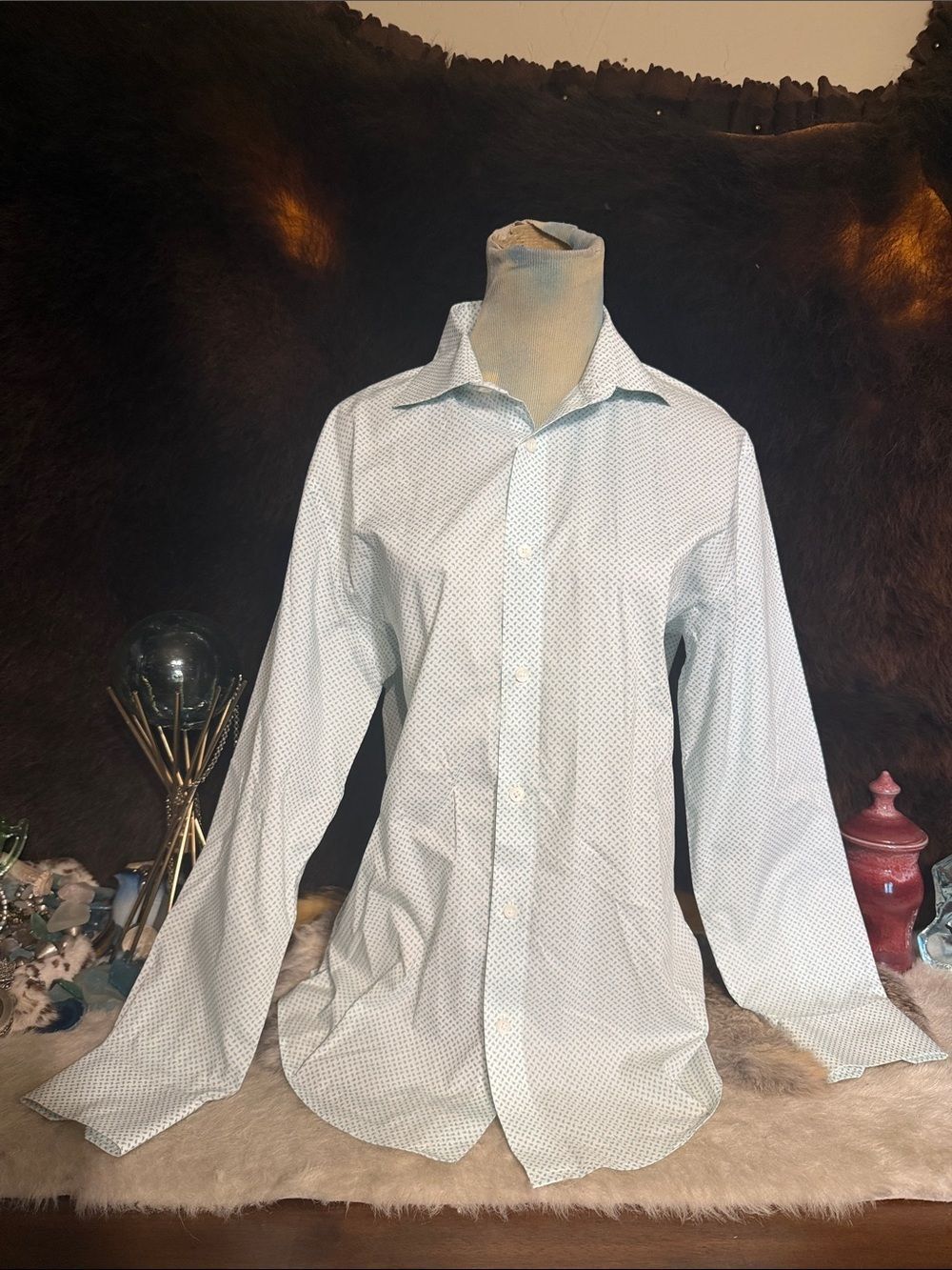 Men's Light  Micro-Pattern Dress Shirt 16/34 (5000H)